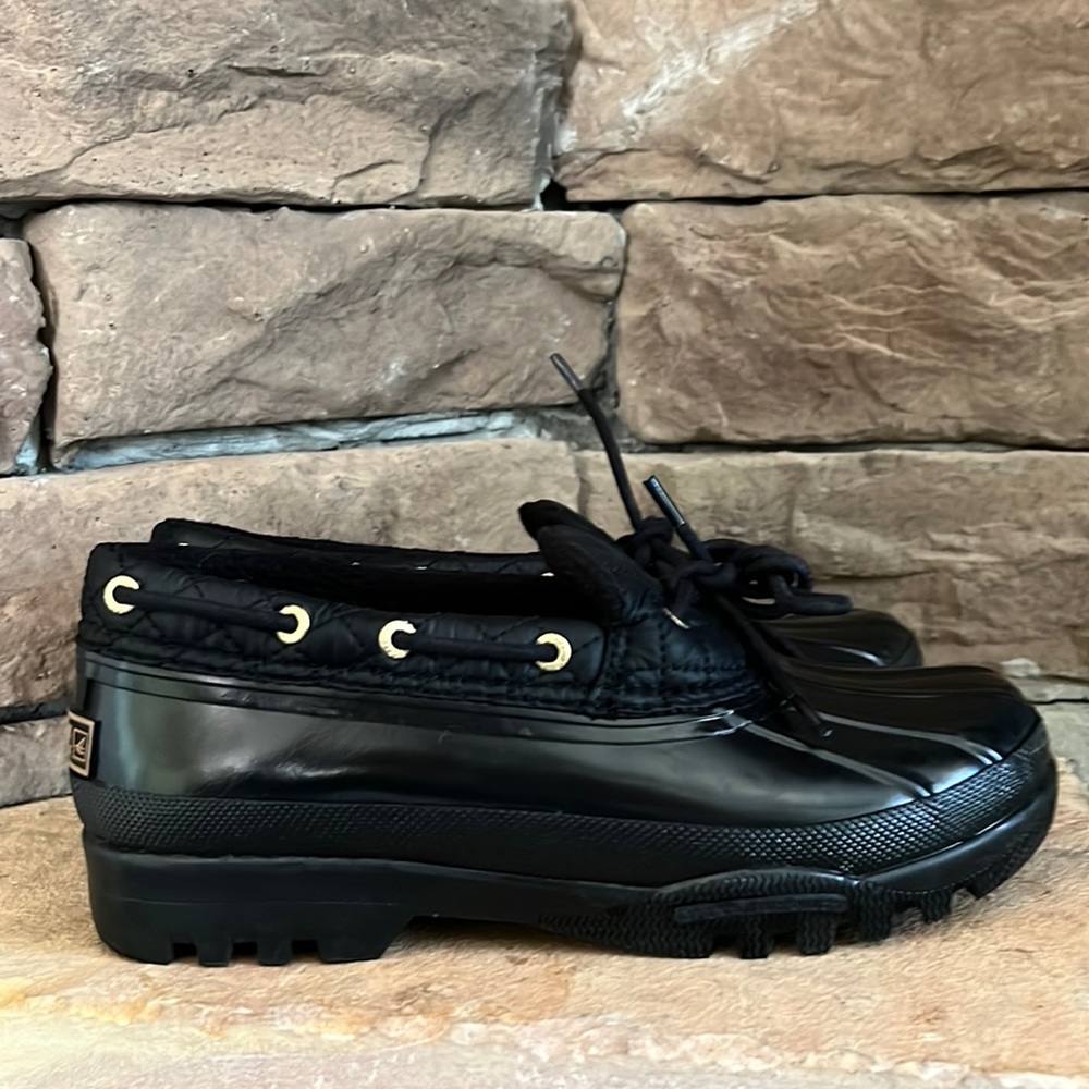 Sperry Saltwater 1 eye Duck Boot / Shoe / Black‎ / SZ 6